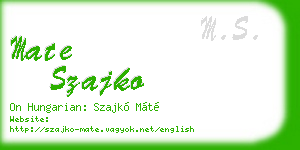 mate szajko business card
