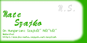 mate szajko business card